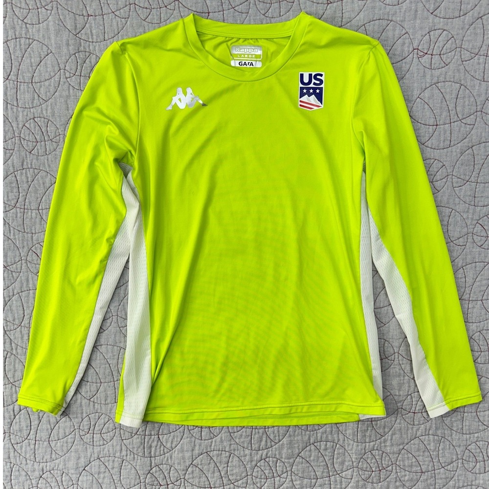 Kappa US Ski Team Long Sleeve Shirt Lime Green GARA Athletic / Women's Large